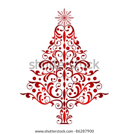 elegant red christmas tree stock vector 86287900 red christmas tree topper