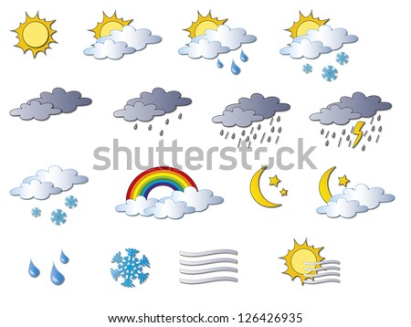 Illustration Cartoon Weather Icons Stock Illustration 126426935 ...