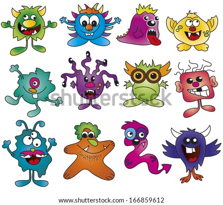 Cartoon Monster Icons Stock Vector 83799664 - Shutterstock