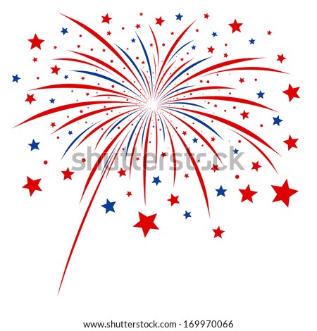 Firework design on white background