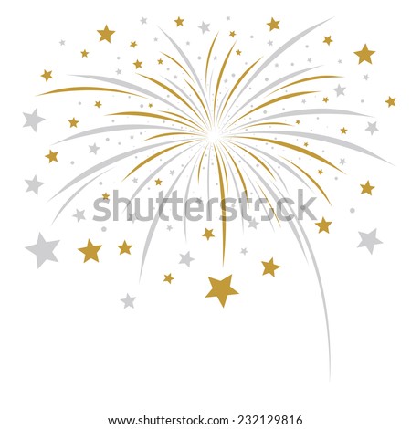 Firework design on white background