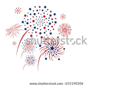 Vector firework design isolated on white background