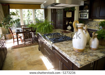 Kitchen Tile Floor Island Stock Photo (Edit Now) 5273236 - Shutterstock