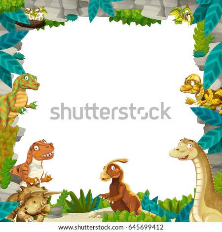 Cartoon Safari Jungle Frame Border Template Stock Illustration ...