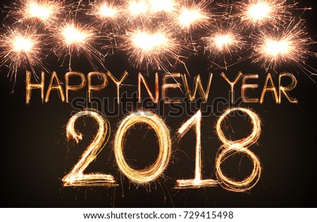 Happy New Year 2018 Written Sparkle Stock Photo 729415498 - Shutterstock