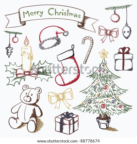 Different Hanging Christmas Ornaments Christmas Bauble Stock Vector 524736847 - Shutterstock