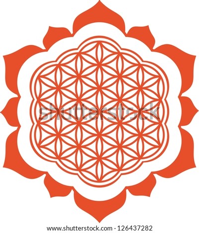 Vector image / Lotus - Flower of life / symbol harmony and balance