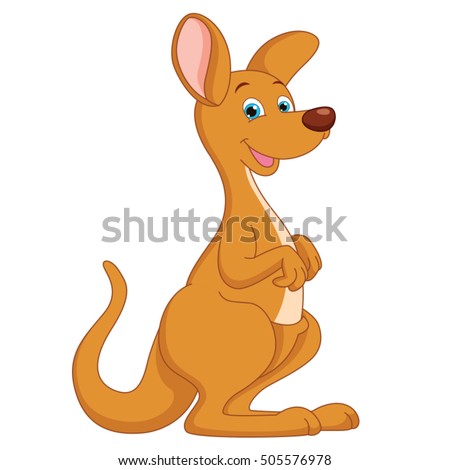 Vector Illustration Cartoon Kangaroo Stock Vector 505576978 - Shutterstock