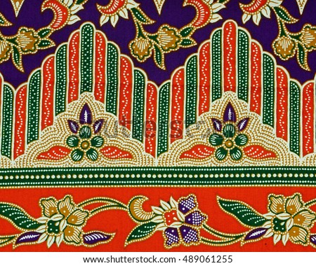Beautiful Art Malaysian  Indonesian  Batik  Pattern Stock 