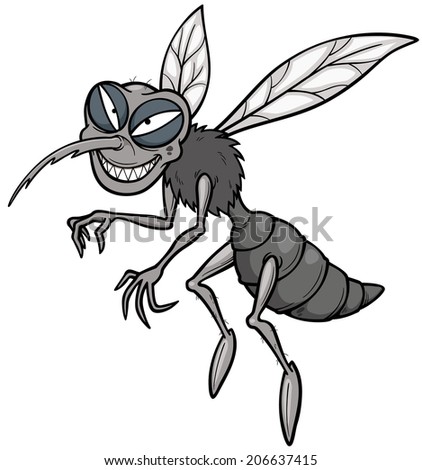 Vector Illustration Cartoon Mosquito Stock Vector 206637415 - Shutterstock