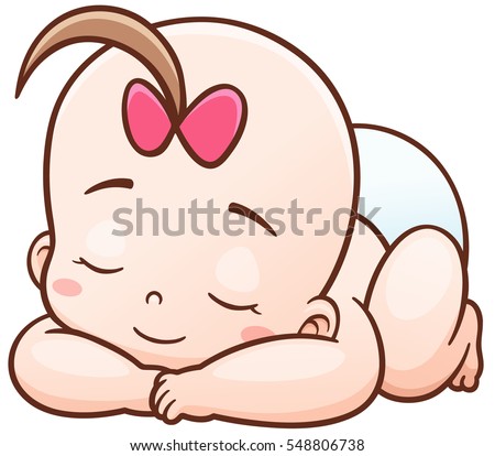 Vector Illustration Cartoon Baby Sleeping Stock Vector 548806738