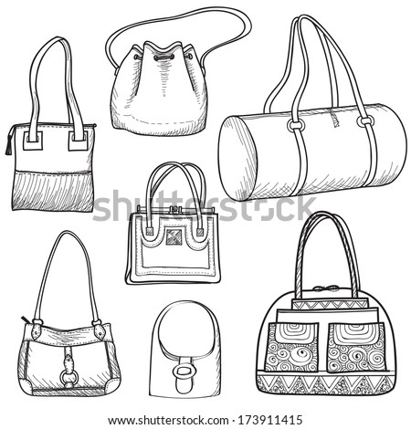 handbags set fashion bag silhouettes stock vector 173911415 handbags set fashion bag silhouettes stock vector 173911415