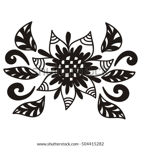 Black Flower Vector Stock Vector 105333476 - Shutterstock