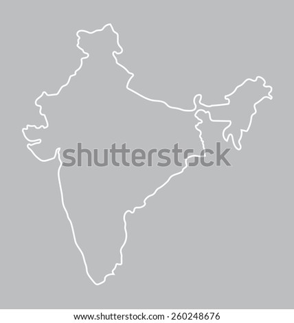 India Map Black Contour Curves Vector Stock Vector 710601931 - Shutterstock