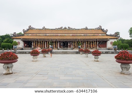 Hue, Vietnam - Mar 14 2017: Hue Royal Palace(UNESCO World Heritage). a famous Historical site in Hue, Vietnam.