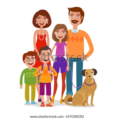 Happy Family Holding Hands All Single Stock Vector 73245085 - Shutterstock