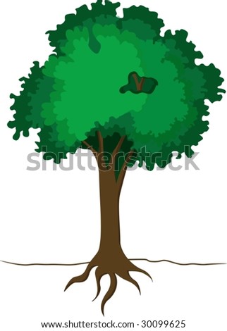 Green Vector Tree Roots Vector Illustration Stock Vector 533724988