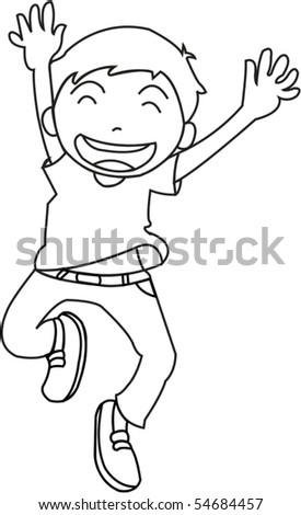 Sketch Jumping Boy On White Background Stock Vector 54684457 - Shutterstock