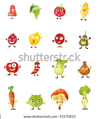 mixed fruit faces illustrations