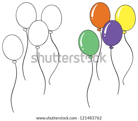 Balloons Isolated Icon On White Background Stock Vector 348491825