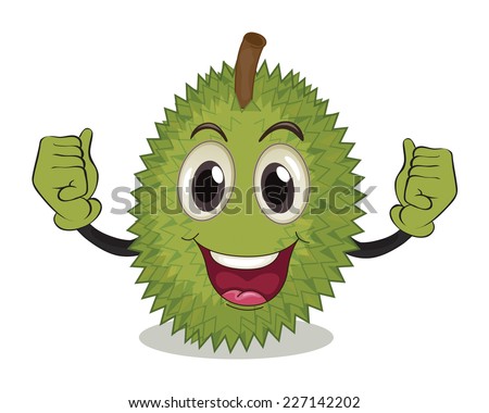 illustration of a durian with arms
