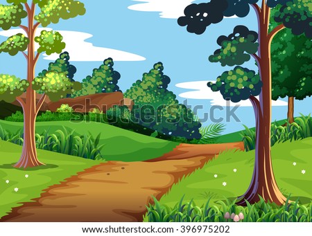 Path Through Cartoon Forest Stock Vector 101280001 - Shutterstock