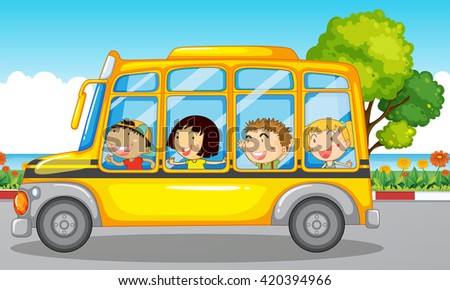 Vector Illustration School Kids Getting Off Stock Vector 100889980 ...