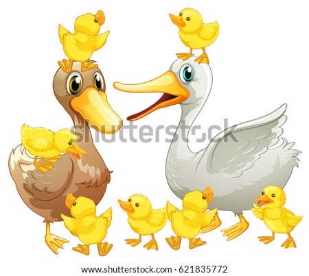 Duck Family Cartoon Stock Vector 426937372 - Shutterstock