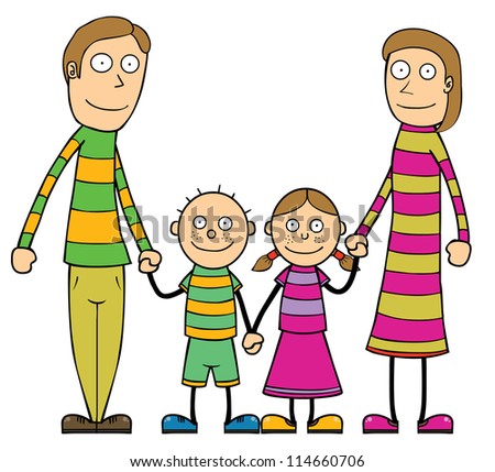 Kids Drawing Family Stock Vector 78979723 - Shutterstock