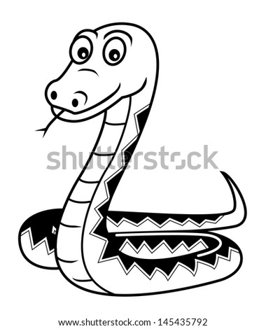 Cartoon Coiled Rattlesnake Ready Strike Stock Vector 131393144