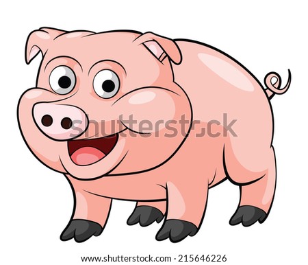 Vector Cute Pig Illustration Stock Vector 11451937 - Shutterstock