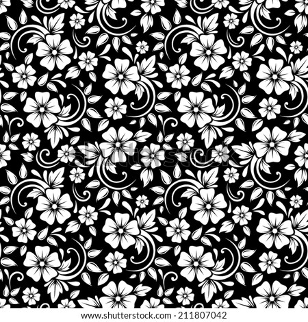 Black and white floral pattern Stock Photos, Images, & Pictures ...