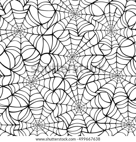 Vector Seamless Texture Black Spider Web Stock Vector 499667638 ...