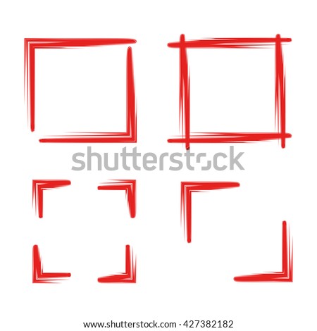 Download Red Hand Drawn Sketch Border Rectangle Stock Vector ...