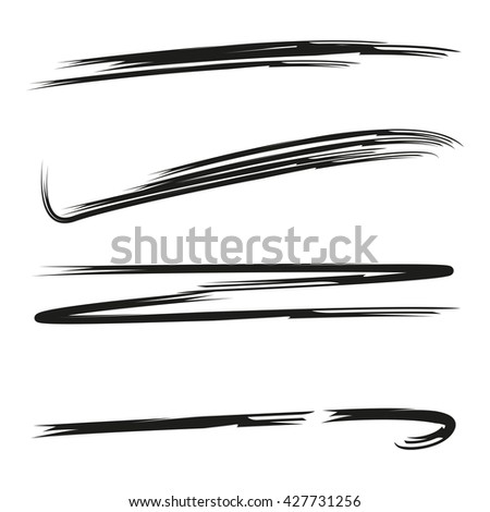 brush underline line lines underlines drawn hand strokes shutterstock vector