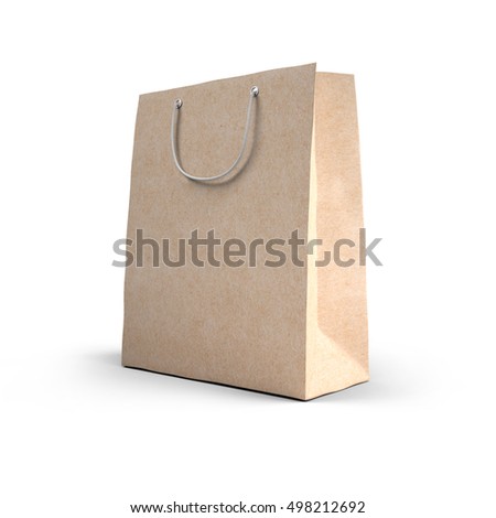 Brown Paper Bag Mockup On White Stock Illustration 498212692 - Shutterstock