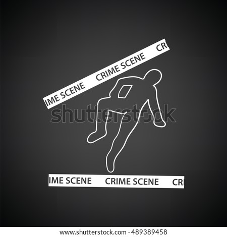 Crime Scene Icon Black Background White Stock Vector 489389458 ...