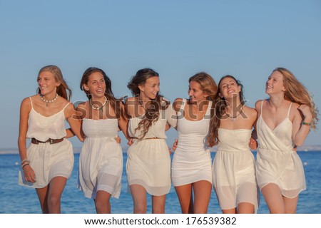 Happy Party Teen Girls Neon Fancy Stock Photo 81078955 - Shutterstock