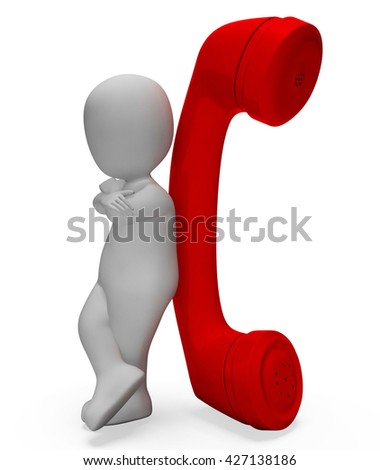 point exclamation with character android Render Call Now Rendering And Phone 3d Representing Character