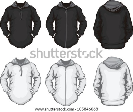 t shirt template vector hoodie White Vector Hoodie Mens Vector Black Stock Illustration