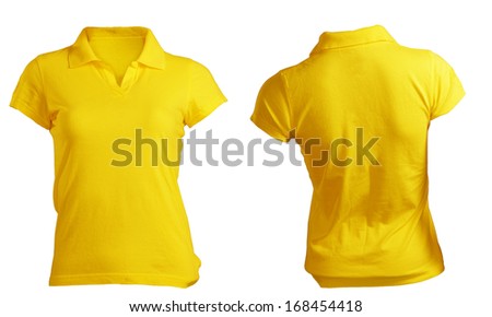 Download Womens Blank Yellow Polo Shirt Front Stock Photo (Royalty ...