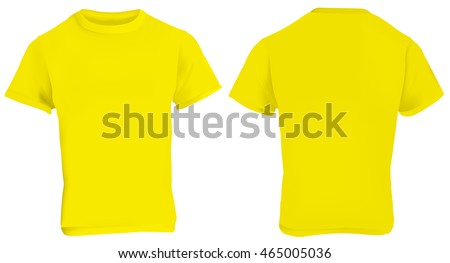 Wrinkled Blank Yellow Tshirt Template Front Stock Photo 235790812 ...