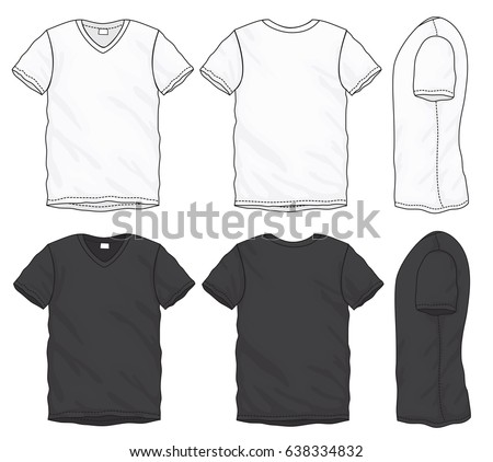 Blank T Shirt Set Front Back Stock Vector 29252767 - Shutterstock