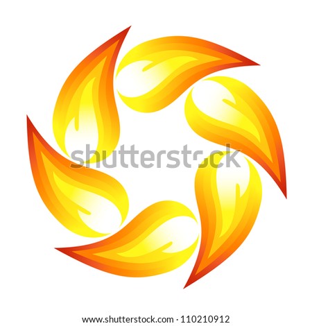 Fire Flower Sun Stock Vector 115408927 - Shutterstock