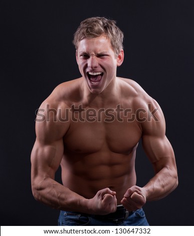 Muscular Young Naked Smiling Sexy Guy Stock Photo (Edit 