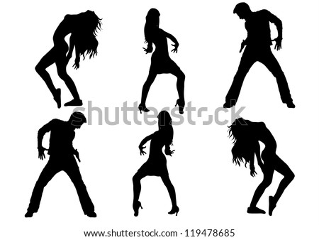 Dancing Silhouette Dance Stock Vector 119478685 - Shutterstock