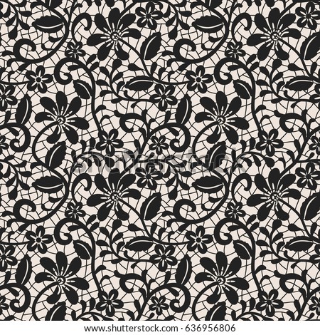 White Seamless Lace Floral Pattern On Stock Vector 106426754 - Shutterstock