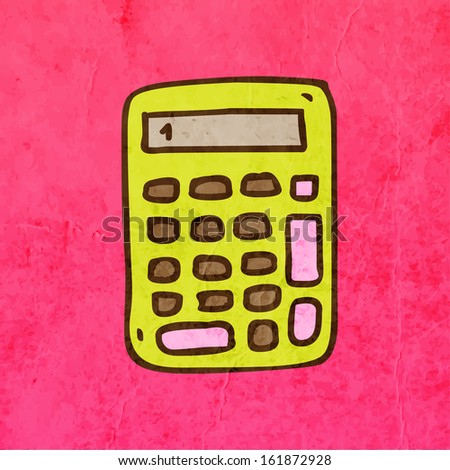 calculator cute hand drawn vector illustration stock vector