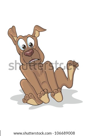 Dog Very Scared Something Cartoon Stock Vector (Royalty Free) 106689008