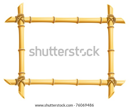 wooden frame of bamboo sticks vector illustration isolated on white background